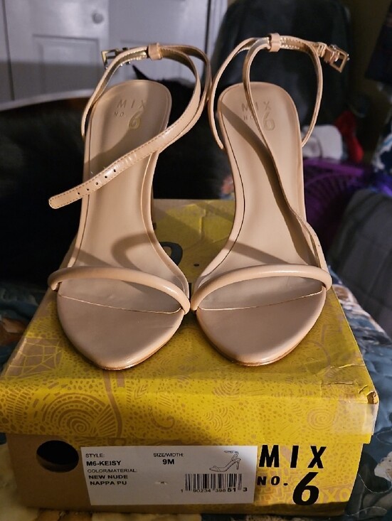 Mix No. 6 Shoes - Mix No. 6 Nude Nappa PU Heels Shoe Box
